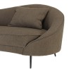 LEOPOLD - Bank 3 zits taupe bouclé stof gebogen rugleuning metalen poten LEOPOLD